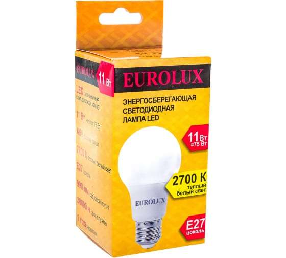 Светодиодная лампа EuroluxE27 11Вт, теплый белый