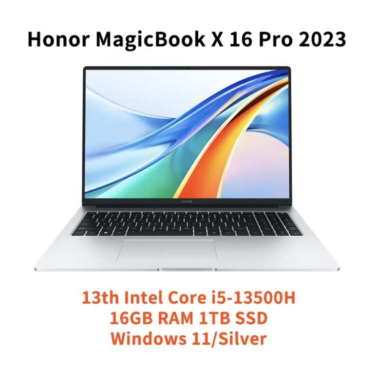 Ультрабук Honor MagicBook X Pro 16, 16", IPS, 13500H, 16/1Tb, Intel Iris Xe Graphics, Win11