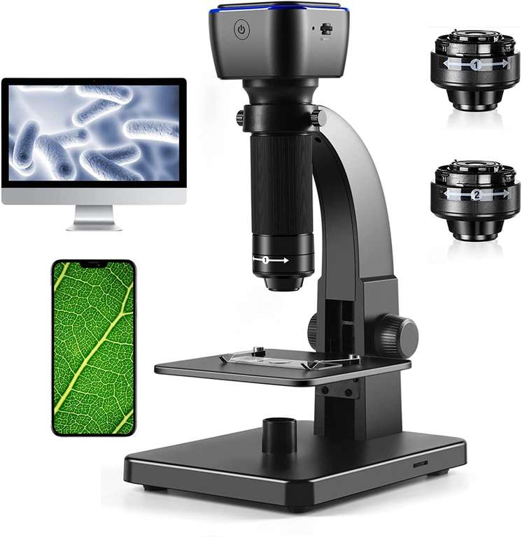Биологический цифровой микроскоп 2000X с Wi-Fi и USB
