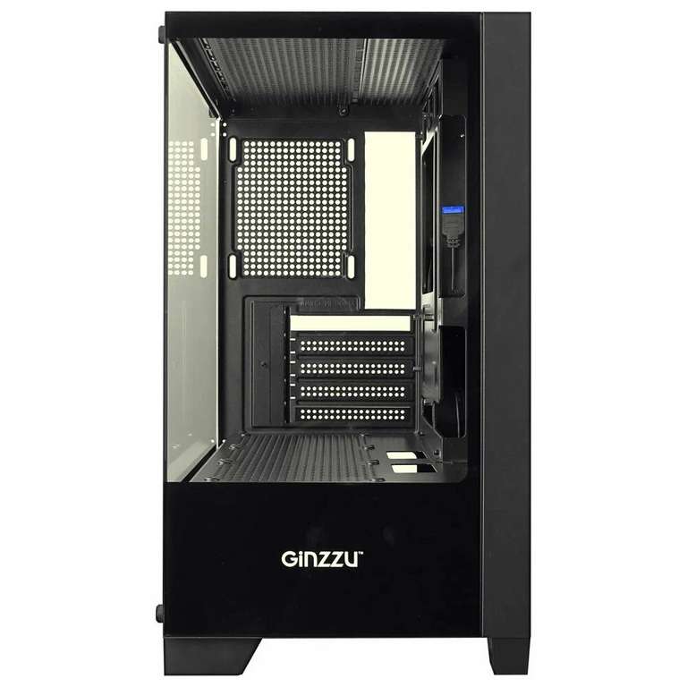 Стальной корпус для ПК Ginzzu CL570 mATX Закаленное стекло Midi-Tower С картой  Пэй