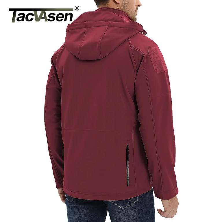 Мужская куртка на флисовой подкладке с капюшоном TACVASEN (р-ры S - 2XL, разные цвета)