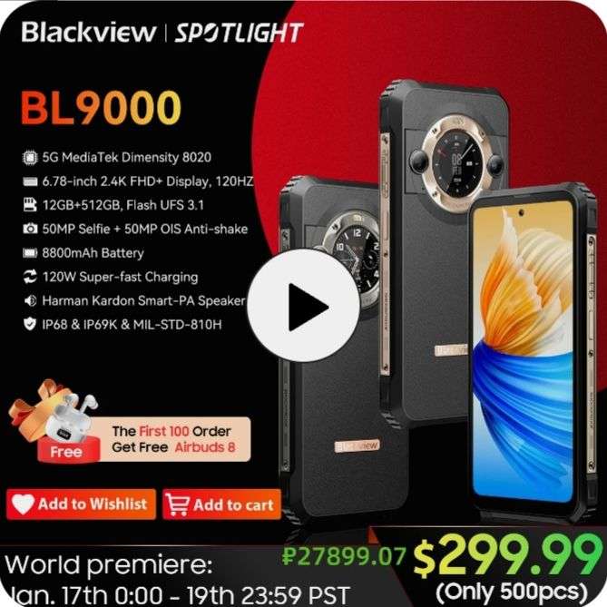 Blackview BL9000 (12+512 Гб) Black купить китайский смартфон с