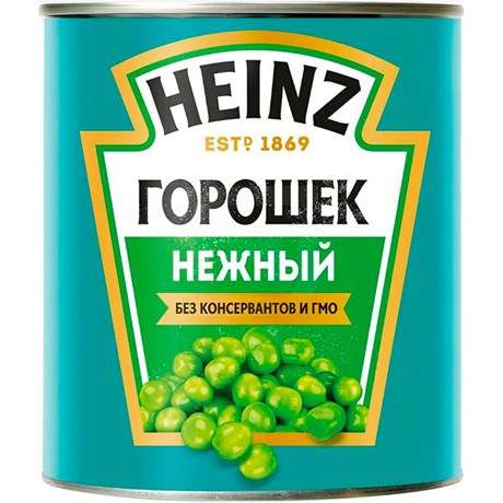 Горошек Heinz зеленый нежный, 400г и кукуруза Heinz