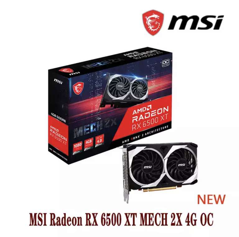 Видеокарта MSI AMD Radeon RX 6500 XT MECH 2X OC (14905₽ при оплате в $ через Qiwi)