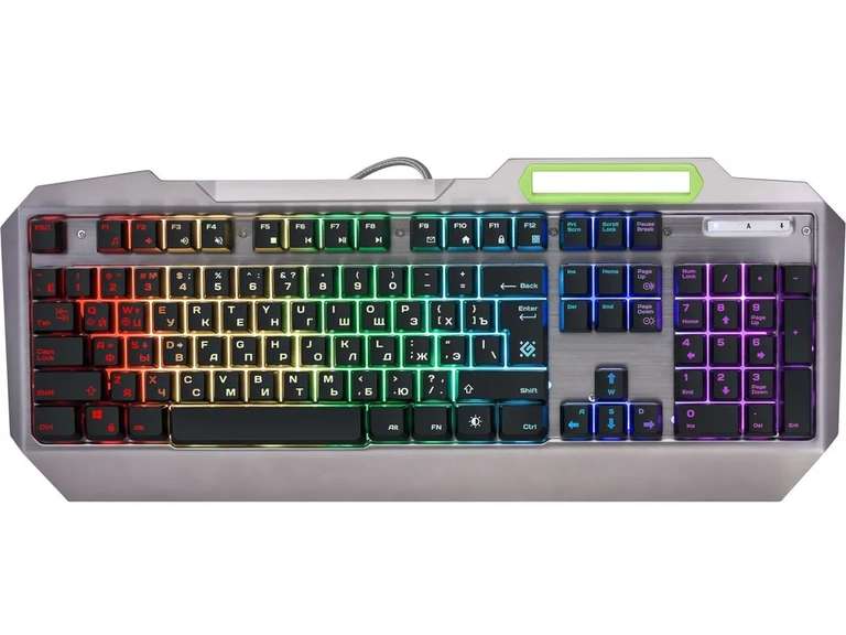 Проводная игровая клавиатура Defender , 9 режимов RGB подсветки (Full-size)