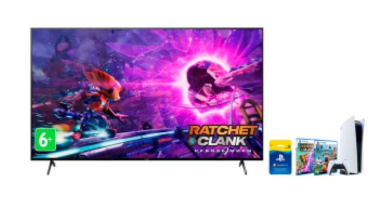 Телевизор XR-55X90J в комплекте с PlayStation 5 и играми Ratchet & Clank: Сквозь Миры и Сэкбой: Большое приключение