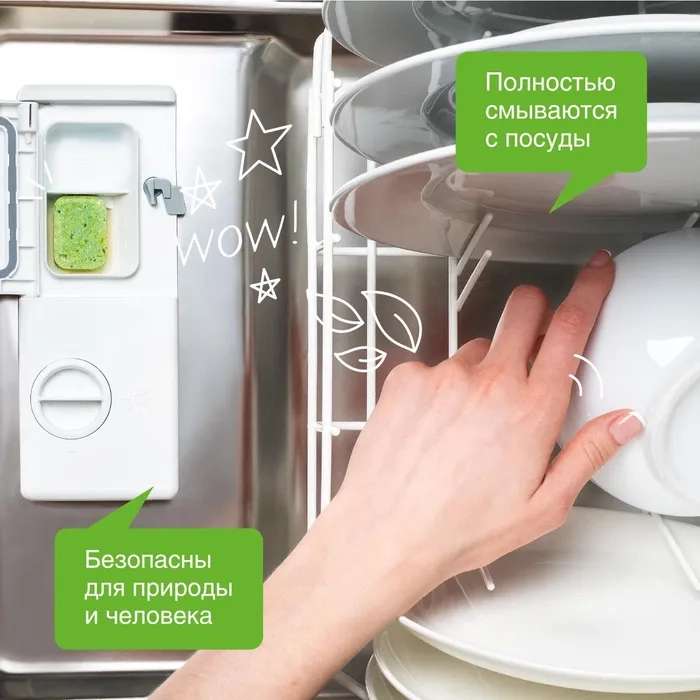 Таблетки для посудомоечной машины SYNERGETIC 100 шт (751₽ по озон карте)