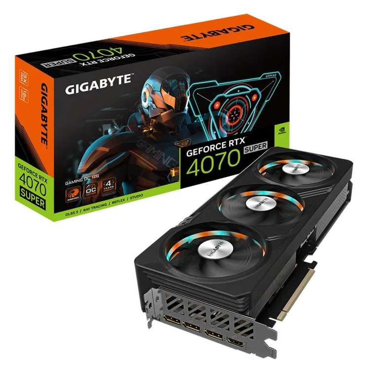 Скидки на видеокарты GeForce RTX 4070 (напр., видеокарта GeForce RTX 4070 Super OC Gigabyte)