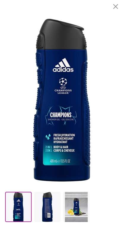 Adidas гель для душа для тела и волос для мужчин Champions League Champions 400 мл