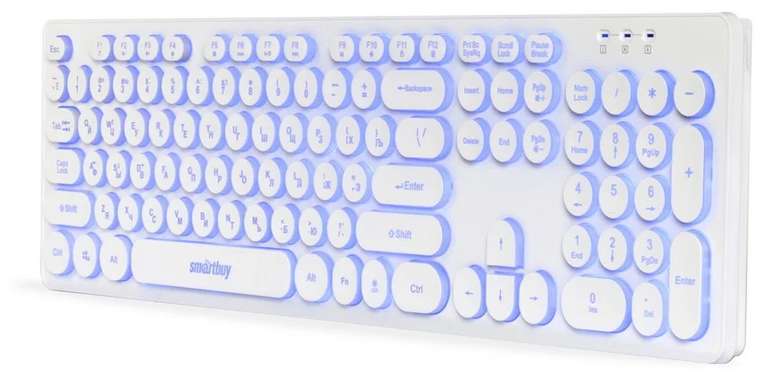 Клавиатура мембранная Smartbuy ONE 328 с подсветкой (белая)