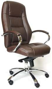 Компьютерное кресло Everprof Kron M для руководителя, обивка: натуральная кожа, цвет: черный