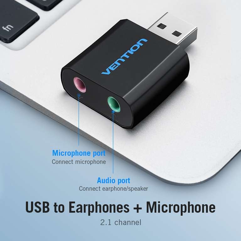 Звуковая карта Vention VAB-S17/VAB-S16/CDK/CDJ USB, аудиоинтерфейс, адаптер для наушников