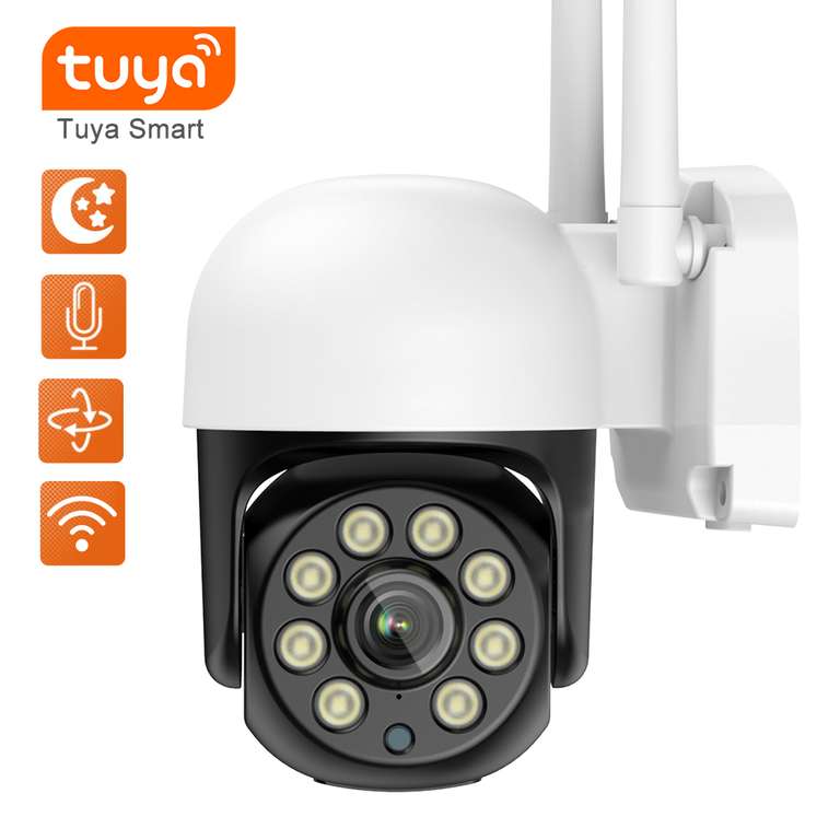 Камера Наружного видеонаблюдения Tuya Smart Home, 3 Мп, PTZ, Wi-Fi (из-за границы)