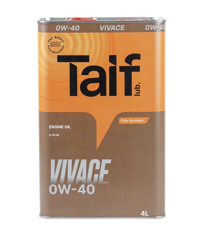Моторное масло TAIF 0W-40 Синтетическое 4 л