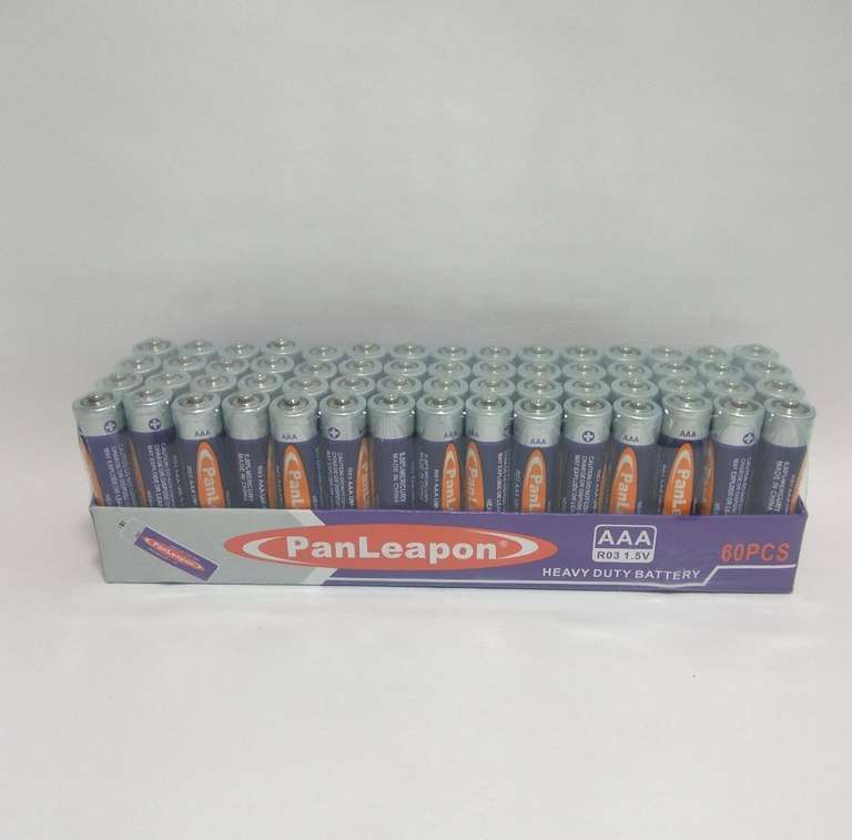 Батарейки мизинчиковые PanLeapon AAA R03 UM-4 1.5V, спайка 60 штук (цена с озон-картой)