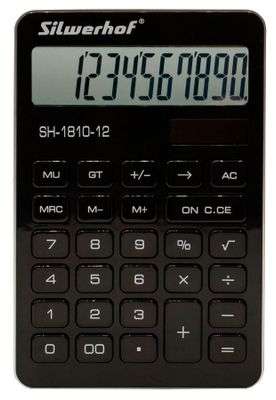Калькулятор Silwerhof SH-1810-12, 12-разрядный, черный