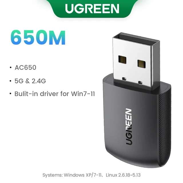 Wi-Fi адаптер Ugreen AC650 (AC650M Mini)