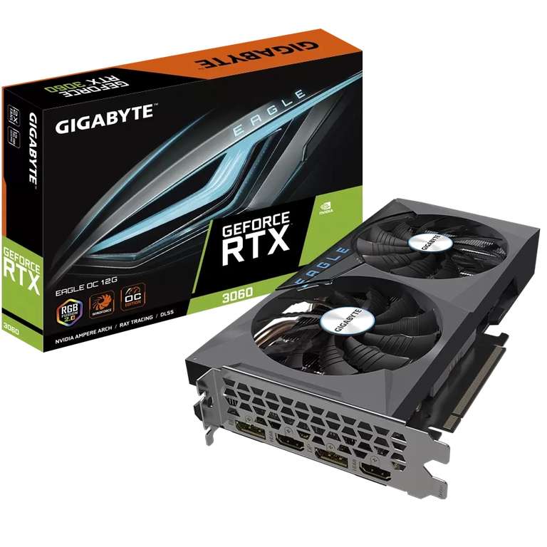Видеокарта GIGABYTE NVIDIA GeForce RTX 3060 12 ГБ (+6298 баллов) (другие варианты в описании)