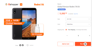 Смартфон Xiaomi Redmi 7A 2/16 ($79)