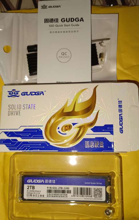 SSD GUDGA GVL-2TB-2280 (M2 2 ТБ, PCI-E 3.0 x4, NVMe) с памятью TLC и контроллером Maxio MAP1202