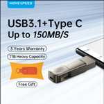 Флеш-накопитель MOVESPEED, USB 3.1, OTG, 128 ГБ