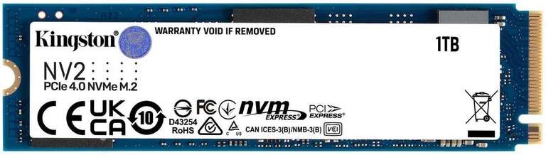 SSD накопитель Kingston NV2 M.2 2280 1 ТБ (SNV2S/1000G)