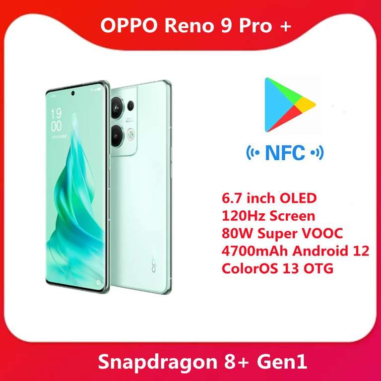 Смартфон OPPO Reno 9 Pro +, 16/256Гб (OLED, 2412 × 1080, Snapdragon 8 Plus Gen 1, 4700 мАч, 80 Вт)