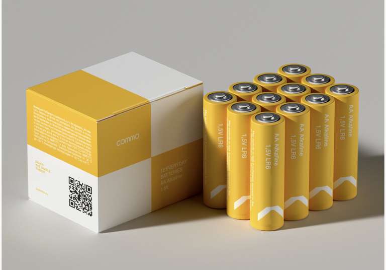 Батарейки пальчиковые алкалиновые COMMO Everyday Batteries, LR06-AA, 12 шт.