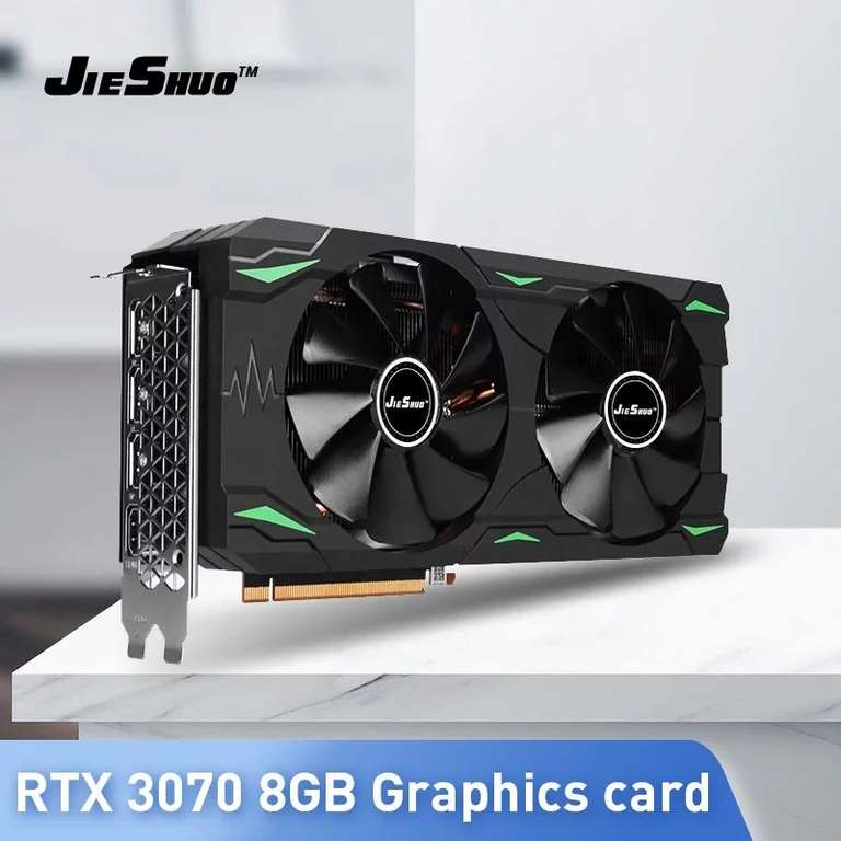 Видеокарта JIESHUO Geforce RTX 3070 8 Гб без LHR ETH65-69m