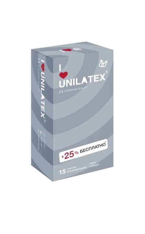 Презервативы Unilatex Ribbed 12+3 шт