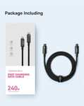 [11.11] Зарядный кабель Baseus Tungsten Gold Fast Charging Data Cable, USB Type C, 1 м, 240 Вт, быстрая зарядка
