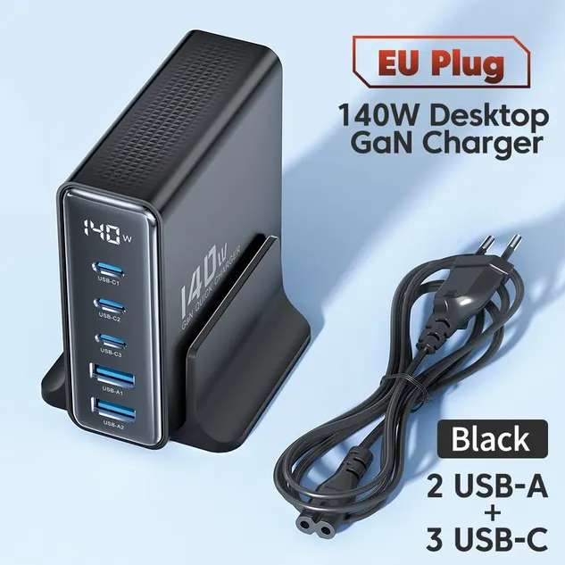 Зарядное устройство toocki USB 5 в 1, 140 Вт