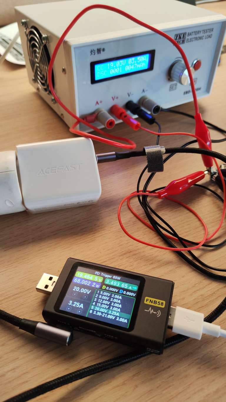 Сетевое зарядное устройство для быстрой зарядки PD65W ACEFAST (при оплате через СБП)