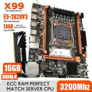 Комплект материнской платы X99 с Xeon E5 2620 V3 + JPE 16 Гб ddr4 3200Mhz