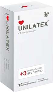 Презервативы Unilatex Ultrathin (ультратонкие) 15шт (378₽ с Ozon картой)
