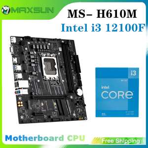 Комплект из материнской платы MAXSUN Challenger H610 и процессорв Intel i3 12100F