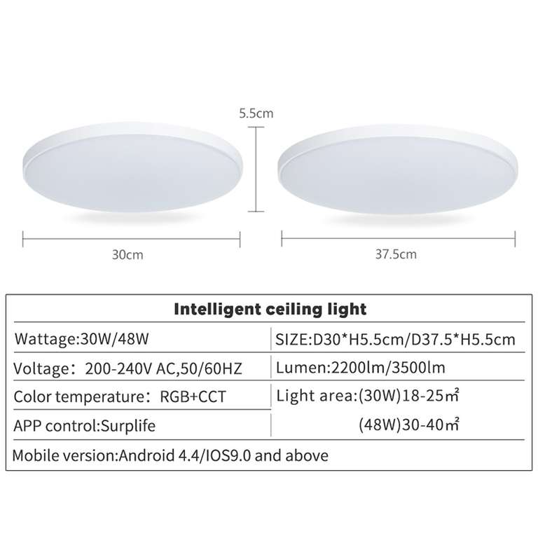 Потолочный светильник - люстра 48W тип RGBCW