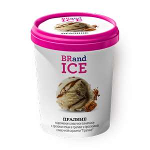 Мороженое сливочное Пралине BRand Ice с орехом пекан и сливочной карамелью 1 л