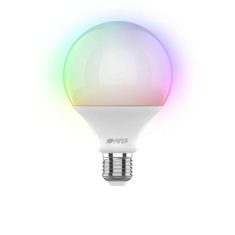 Умная цветная LED лампочка HIPER IoT R1 RGB E27, 12 Вт (+ еще лампочка в описании)