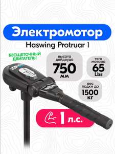 Лодочный электромотор Haswing Protruar 1.0 (Дейдвуд 75 см.) с WB кошельком