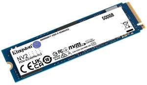 SSD накопитель Kingston NV2 SNV2S/500G 500ГБ, M.2 2280, PCIe 4.0 x4, NVMe, M.2