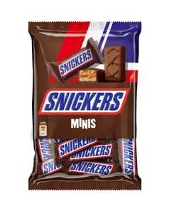 Шоколадные конфеты Snickers minis, Молочный шоколад, Арахис, Пакет, 180 гр.