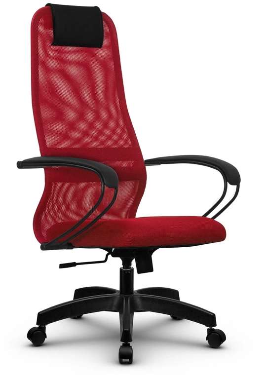 Компьютерное кресло Метта SU-BP-8 Pl (SU-B-8 100/001) офисное, обивка: сетка/текстиль, цвет: 22-красный