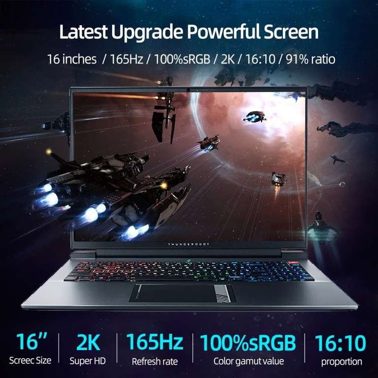 Ноутбук THUNDEROBOT Zero(16" 2.5К 165Гц, Intel i7-11800H, GeForce RTX 3060(130W), 16/512 Gb, win10)