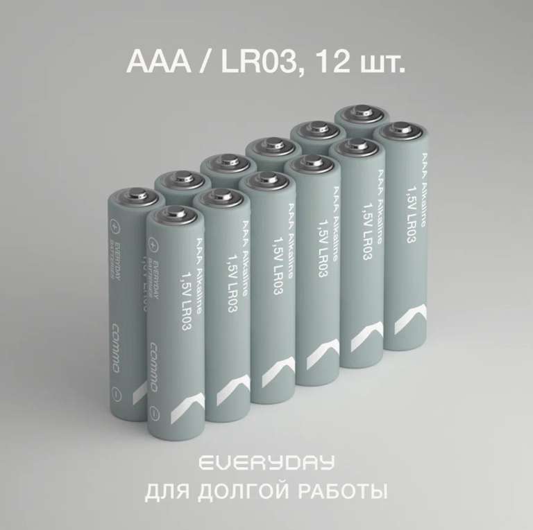 Батарейки Commo Everyday Batteries, AAA , 12 шт (Сочи, Краснодар, возможно другие)