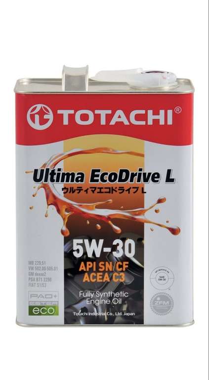 Синтетическое моторное масло TOTACHI Ultima Ecodrive L 5W-30, 4 л