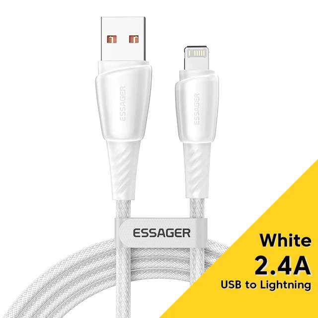 Кабель ESSAGER USB-Lightning, 2,4A, 0,5м