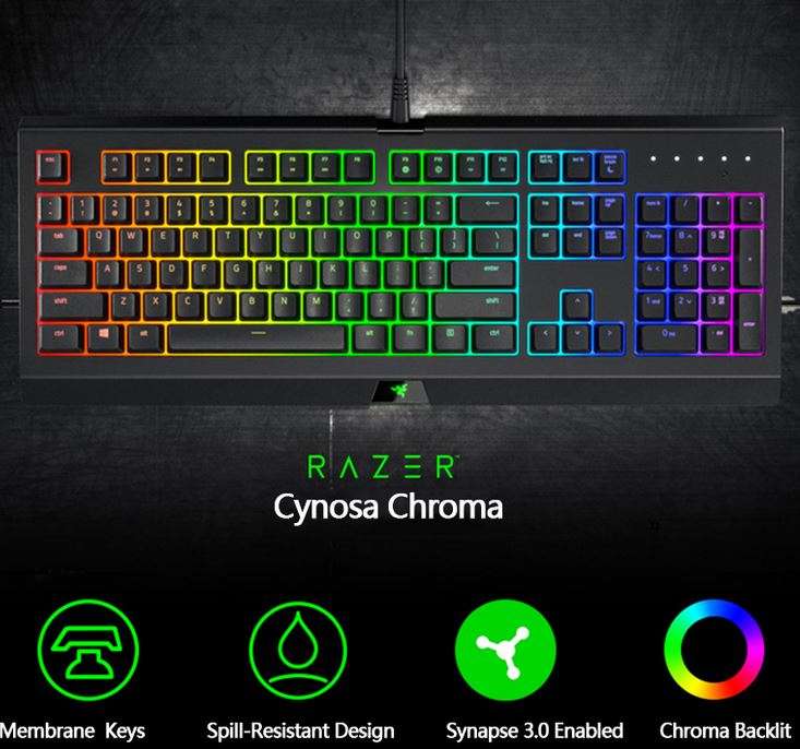 Игровая клавиатура Razer Cynosa Chroma (791₽ с бонусами)