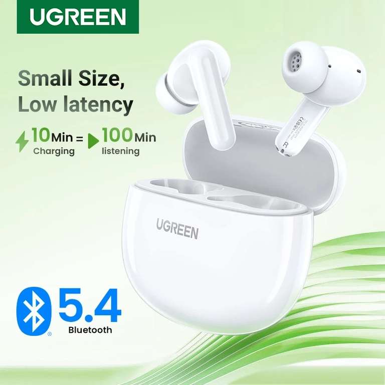 TWS-наушники UGREEN HiTune P3 с поддержкой Bluetooth и двойным микрофоном. И в описании Ugreen HiTune T3 PRO(ANC, BT 5.2, Type-C, до 24 ч)