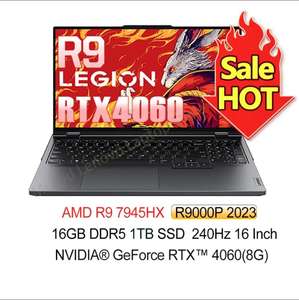 Ноутбук Lenovo Legion R9000P 2023, 16", 2.5K, IPS, AMD R9 7945HX, RAM 16 ГБ, SSD 1TB, RTX4060, windows 11